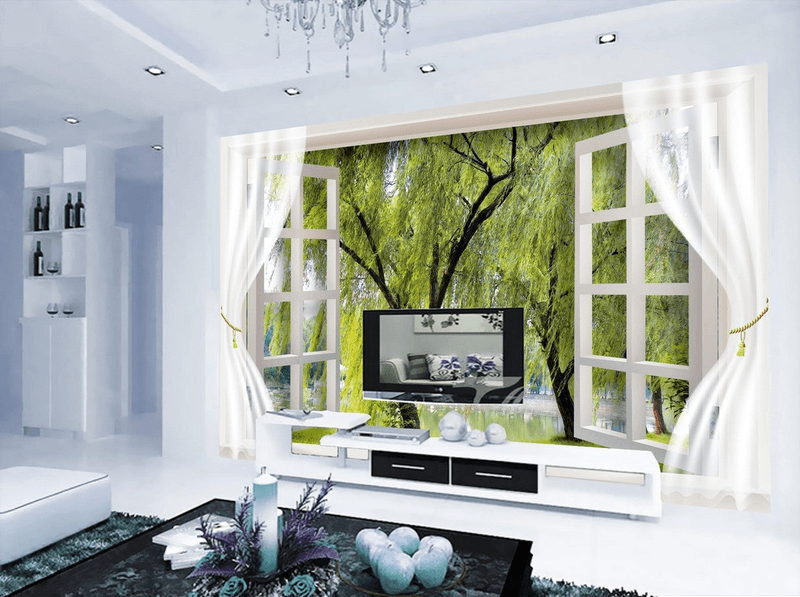 Window Willow Trees Wallpaper AJ Wallpaper