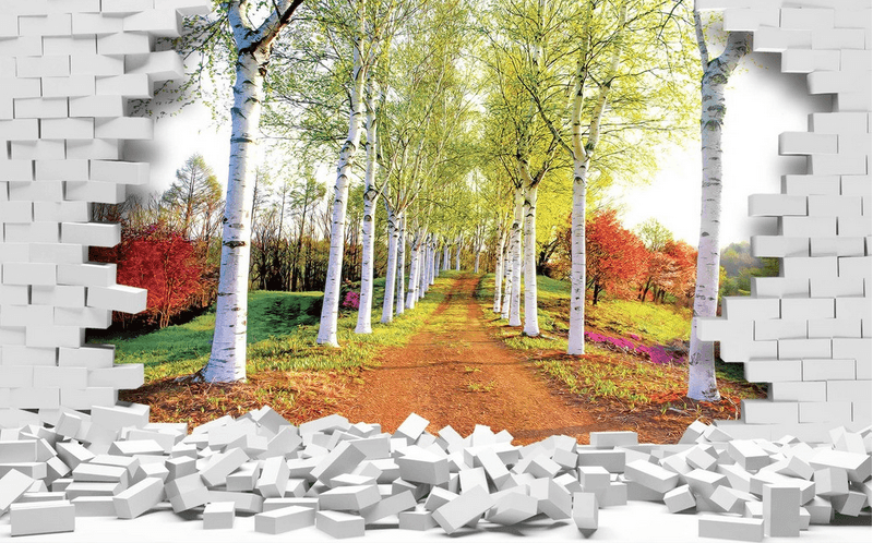 Bricks Hole Scenery Wallpaper AJ Wallpaper