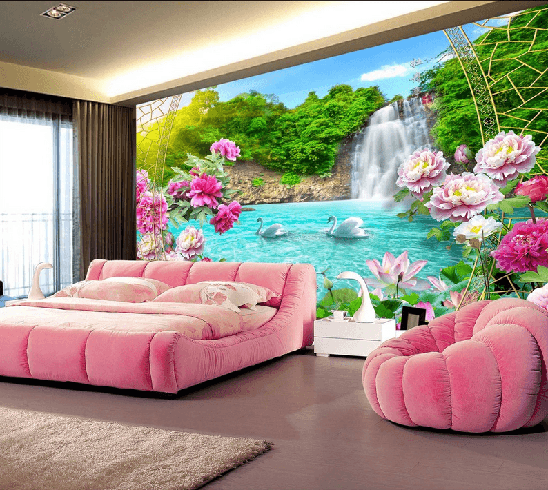 Waterfall Lake Scenery Wallpaper AJ Wallpaper