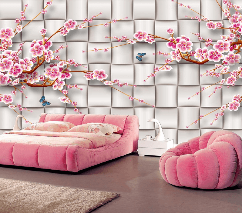 Plum Flowers And Butterflies Wallpaper AJ Wallpaper