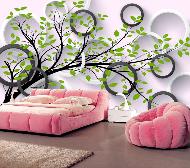 Tree And Circles Wallpaper AJ Wallpaper