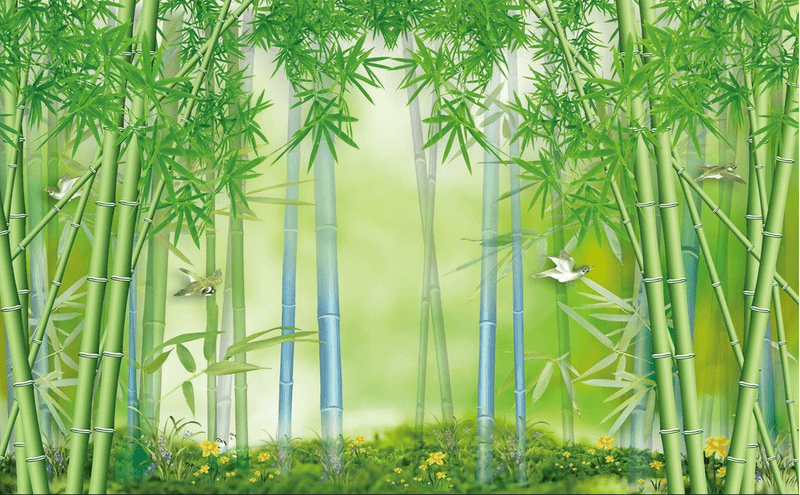 Bamboo Forest Birds Wallpaper AJ Wallpaper
