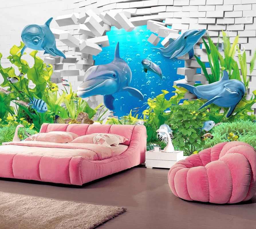 Dolphins And Bricks Wallpaper AJ Wallpaper