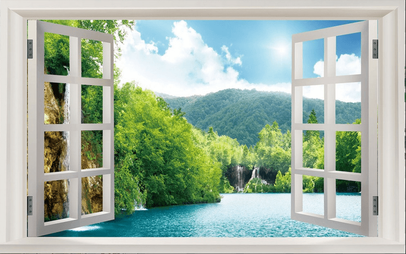 Window Lake Scenery Wallpaper AJ Wallpaper