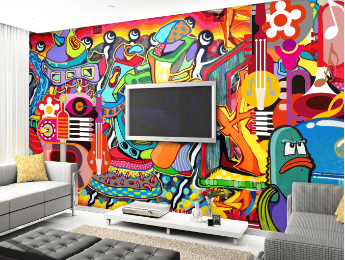 Colorful Musical Instruments Wallpaper AJ Wallpaper 2