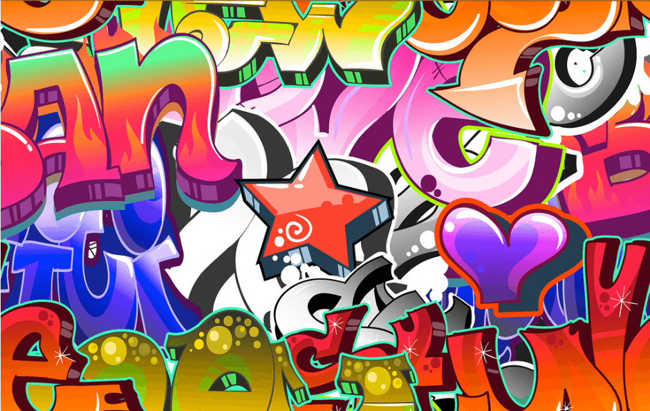 Romantic Graffiti Wallpaper AJ Wallpaper
