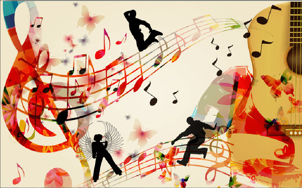Jumping Musical Notes Wallpaper AJ Wallpaper