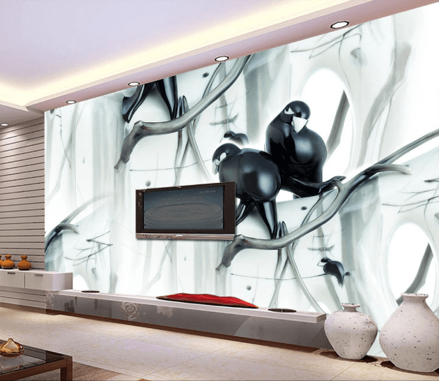 Graffiti Birds Wallpaper AJ Wallpaper