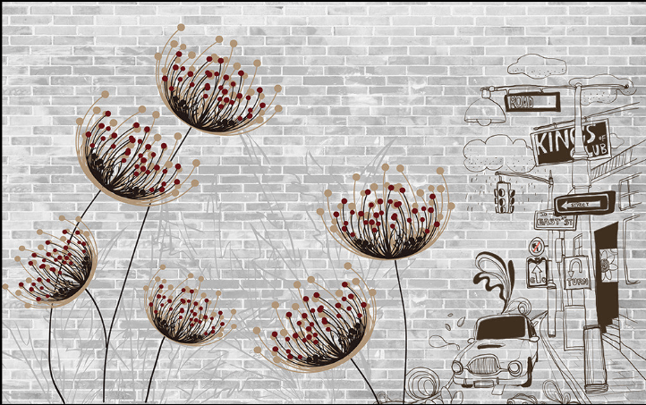 Dandelions And Street Wallpaper AJ Wallpaper