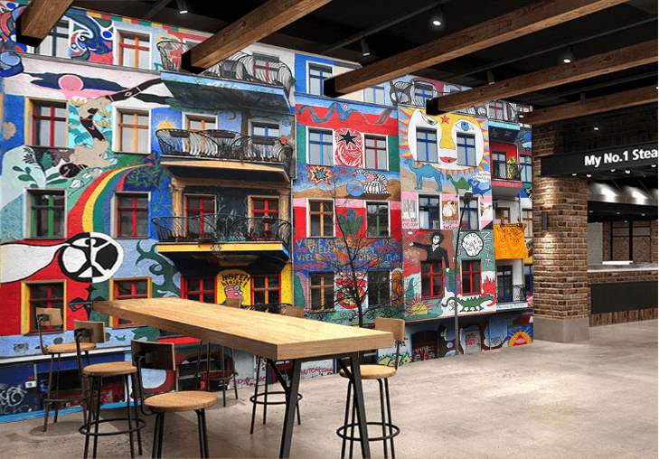 Buildings Graffiti Wallpaper AJ Wallpaper