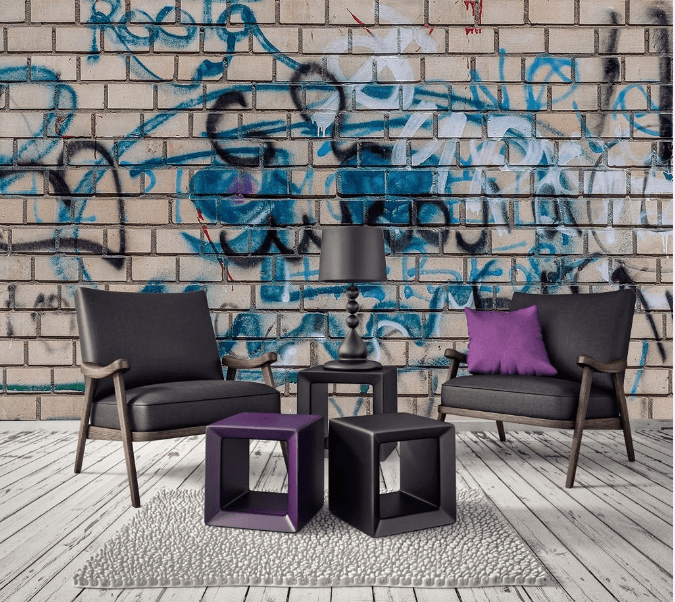 3D Wall Graffiti 016 Wallpaper AJ Wallpaper