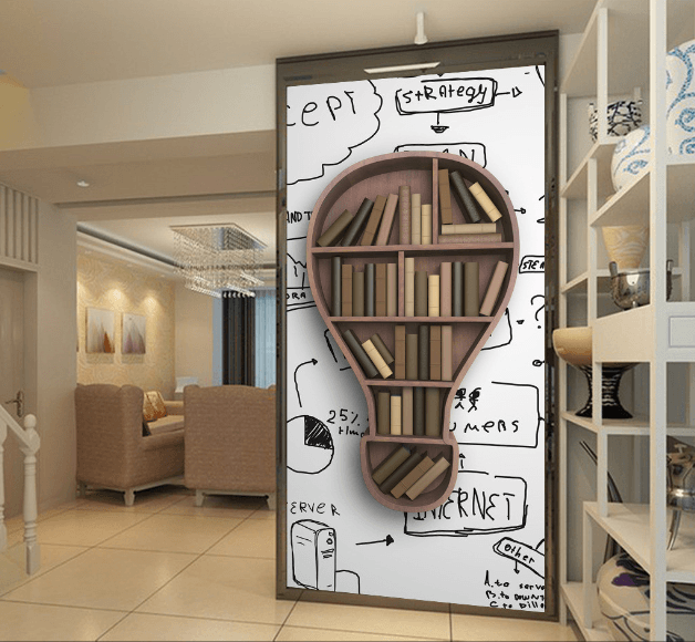 Chic Bookshelf Wallpaper AJ Wallpaper