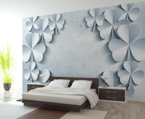 3D Blue Flowers Wallpaper AJ Wallpaper 2