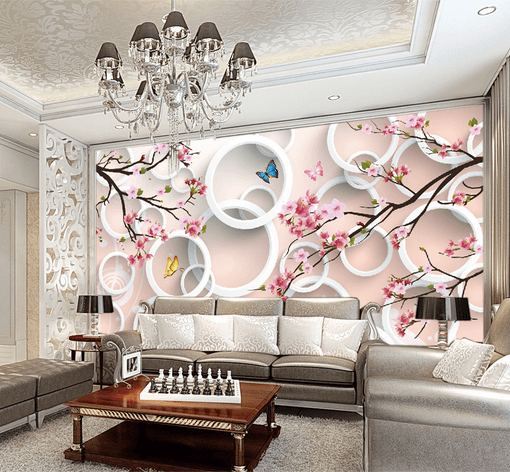 3D Plum Butterfly 510 Wallpaper AJ Wallpaper