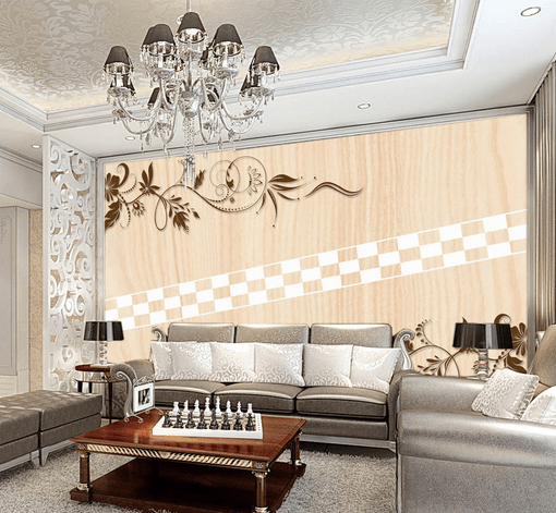 3D Rattan Leaf 505 Wallpaper AJ Wallpaper