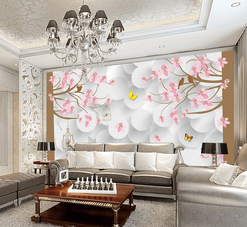 3D Birdcage Butterfly 473 Wallpaper AJ Wallpaper