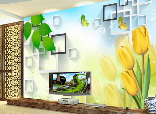 3D Green Leaf Butterfly 424 Wallpaper AJ Wallpaper