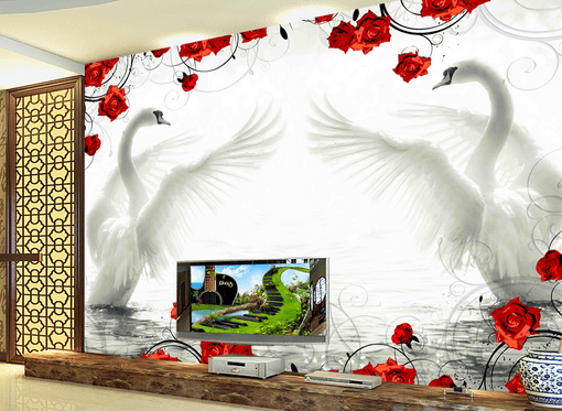 3D Swan Dance 417 Wallpaper AJ Wallpaper