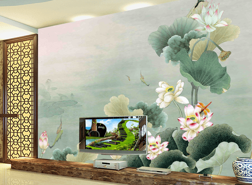 3D Lotus Flower 404 Wallpaper AJ Wallpaper