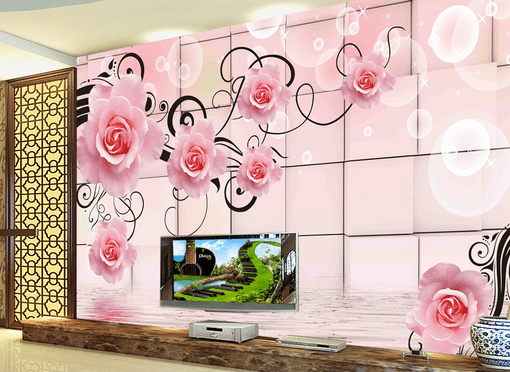 3D Bubble Flower 395 Wallpaper AJ Wallpaper