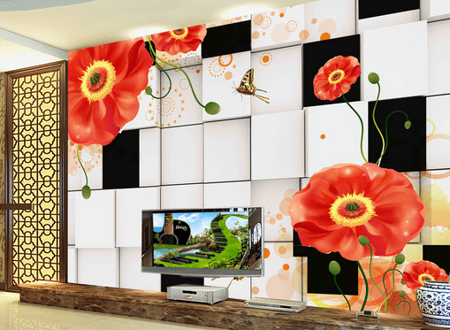 3D Safflower Butterfly 386 Wallpaper AJ Wallpaper