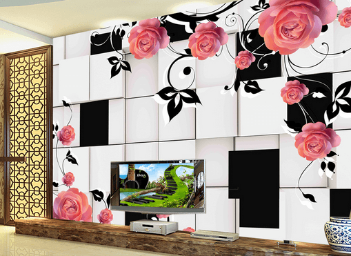3D Pink Rose 383 Wallpaper AJ Wallpaper