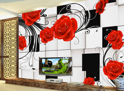 3D Rose Wall 381 Wallpaper AJ Wallpaper