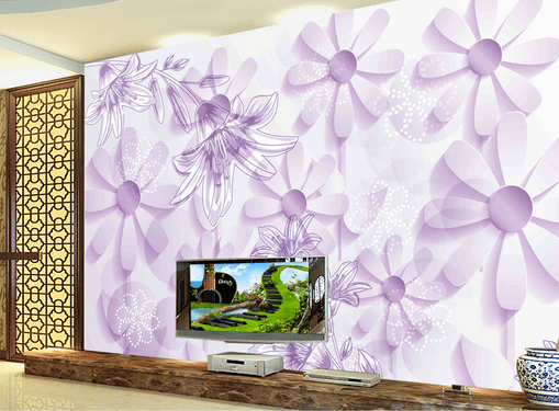 3D Doodle Flowers 348 Wallpaper AJ Wallpaper