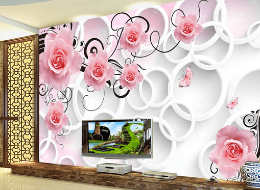 3D Overlapping Circle 347 Wallpaper AJ Wallpaper