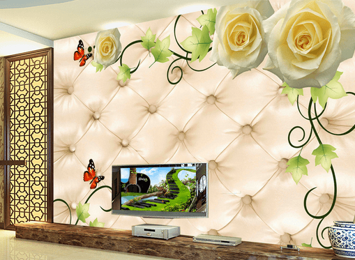 3D Butterfly Rose 341 Wallpaper AJ Wallpaper