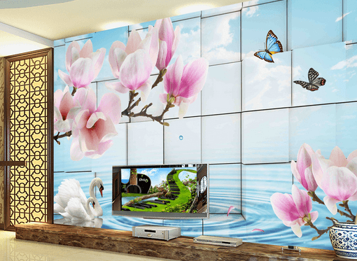 3D Swan Butterfly 334 Wallpaper AJ Wallpaper