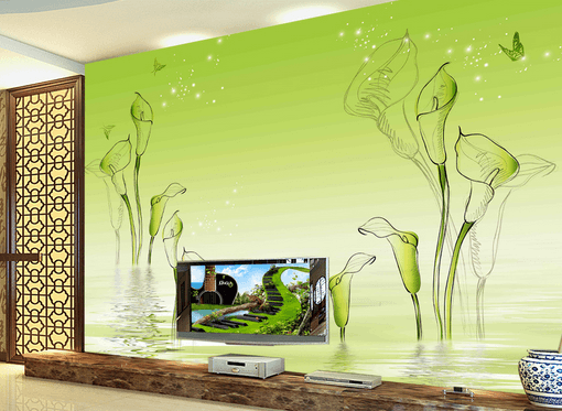 3D Lily Butterfly 325 Wallpaper AJ Wallpaper