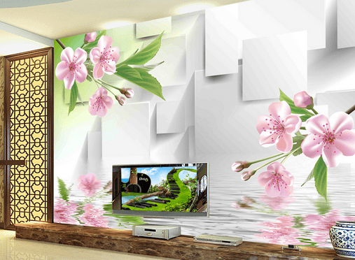 3D River Plum 321 Wallpaper AJ Wallpaper