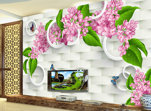 3D Small Flower Butterfly 314 Wallpaper AJ Wallpaper