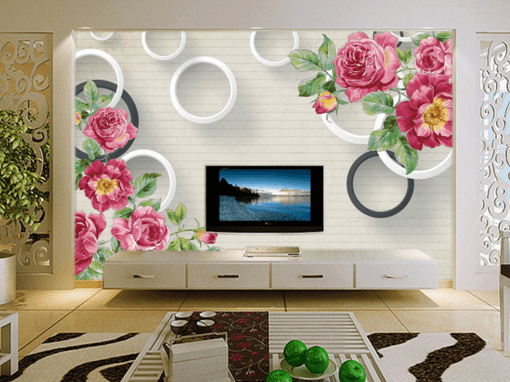 3D Safflower Round 308 Wallpaper AJ Wallpaper