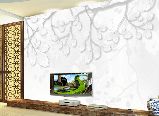 3D White Leaf 295 Wallpaper AJ Wallpaper