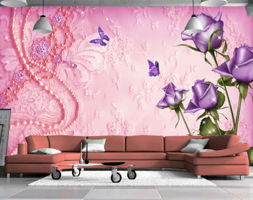 3D Pearl Butterfly 282 Wallpaper AJ Wallpaper