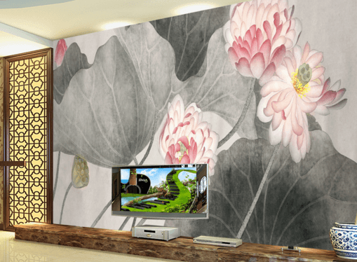 3D Lotus Lotus Leaf 277 Wallpaper AJ Wallpaper