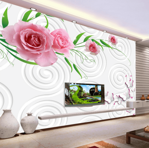 3D Flower Circle Line 238 Wallpaper AJ Wallpaper