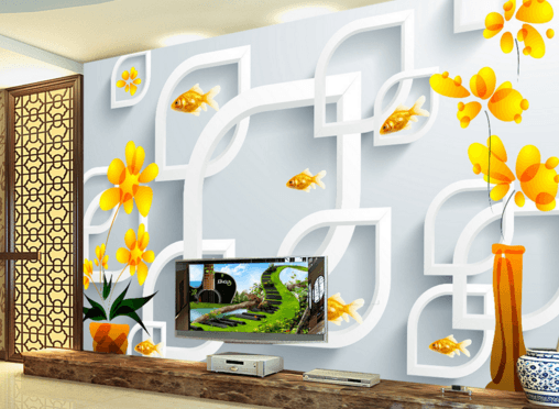 3D Flower Fish 236 Wallpaper AJ Wallpaper