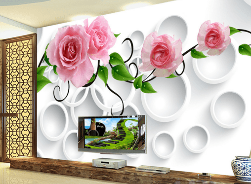 3D Ring Flower 221 Wallpaper AJ Wallpaper