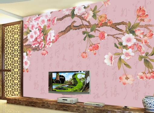 3D Trunk Flowers 213 Wallpaper AJ Wallpaper