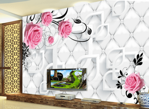 3D Pink Rose 194 Wallpaper AJ Wallpaper