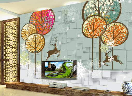 3D Deer Jumping 186 Wallpaper AJ Wallpaper