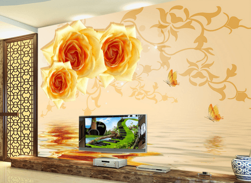 3D Reflection Rose 180 Wallpaper AJ Wallpaper