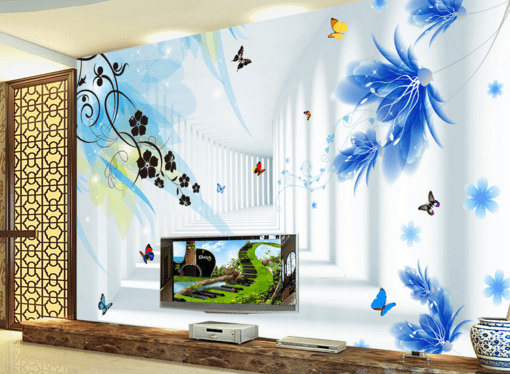 3D Corridor Flower 177 Wallpaper AJ Wallpaper