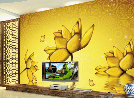 3D Lotus Butterfly 139 Wallpaper AJ Wallpaper