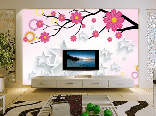 3D Pentagram Flower 107 Wallpaper AJ Wallpaper
