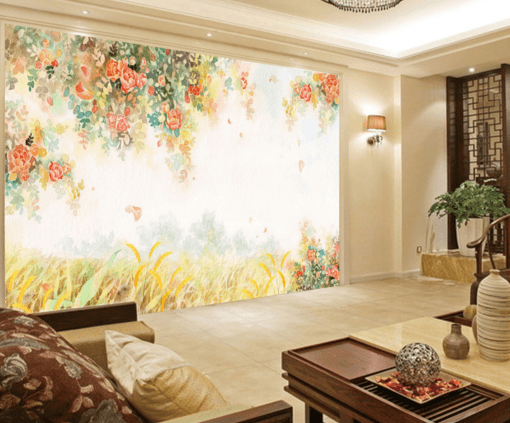 3D Meadow Flowers 083 Wallpaper AJ Wallpaper