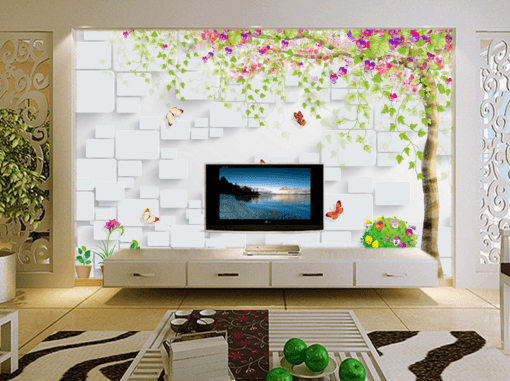 3D Vase Tree 079 Wallpaper AJ Wallpaper